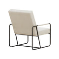 Modern Metal Framed Armchair With Beige Technical Leather,Stylish & Comfortable Indoor Lounge Accent Chair For Living Room, Office,Bedroom Beige Primary Living Space Modern Technical Leather