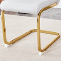 Table And Chair Set, Large Modern Minimalist Rectangular Glass Table, Can Accommodate 6 8 People, Equipped With Tempered Glass Tabletop And Large Mdf Table Legs, Comfortable And Minimalist Chairs. Transparent Mdf Glass