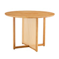 Table And Chair Set, Ancient Style Solid Wood Dining Table, Imitation Rattan Table Legs, Beautiful Simple Solid Wood Dining Chair, Perfect For Dinner, Meetings, Home And Office Decoration Wood Rubber Wood
