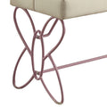 White And Light Pink Tufted Bench White Pink Faux Leather Bedroom White Faux Leather