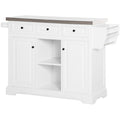 Homcom Rolling Kitchen Island With Storage, Kitchen Cart With Stainless Steel Top, Spice Rack & Drawers, White White Mdf