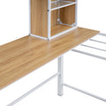 Twin Size Loft Bed With Desk And Shelfloft Bed With Ladder,Twin,White Twin White Metal