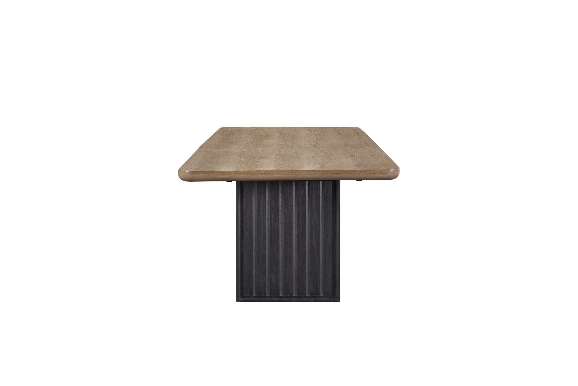 Double Pedestal Table In Latte Finish Light Brown Solid Wood Mdf