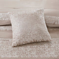 7 Piece Chenille Jacquard Comforter Set Taupe Queen Queen Multicolor Polyester