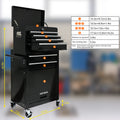 High Capacity Rolling Tool Chest With Wheels And Drawers, 6 Drawer Tool Storage Cabinet Black Black Steel