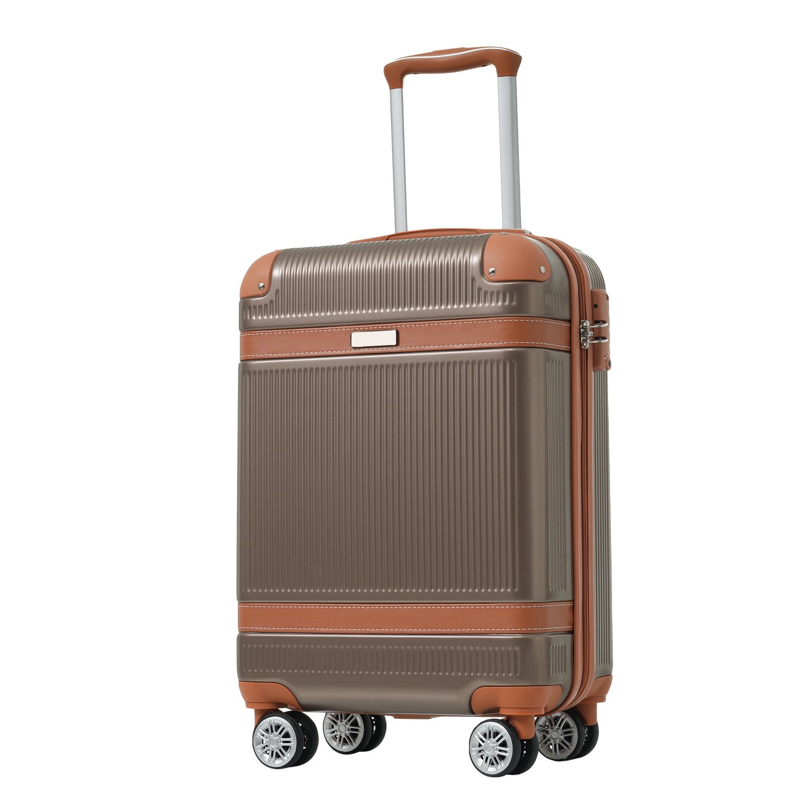 Hardshell Luggage Sets 3 Piece Carry On Suitcase Double Spinner Wheels With Tsa Lock For Men Women, Coppery 20In Coppery Abs