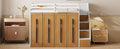 Modern Loft Bed With Two Tone Storage Stairs And Pull Out Wardrobes, White Twin White Solid Wood Mdf