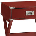 Babs Red Finish Accent Table Red Synthetic Wood