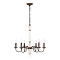 Retro White And Rust Color Chandelier With Light Fixture 6 Light E12 No Include Bulb Pendant Light Fixtures For Dining Room, Lobby, Kitchen, Bedroom, Living Room, Conference Room, Home Office Retro