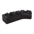 Coolmore Boucle Sofa 3 Seater For Living Room Oversized Comfy Sofa Unique Double Seat And Corner Construction For Apartment, Office Left Hand Facing Black Black Primary Living Space Foam Boucle 3