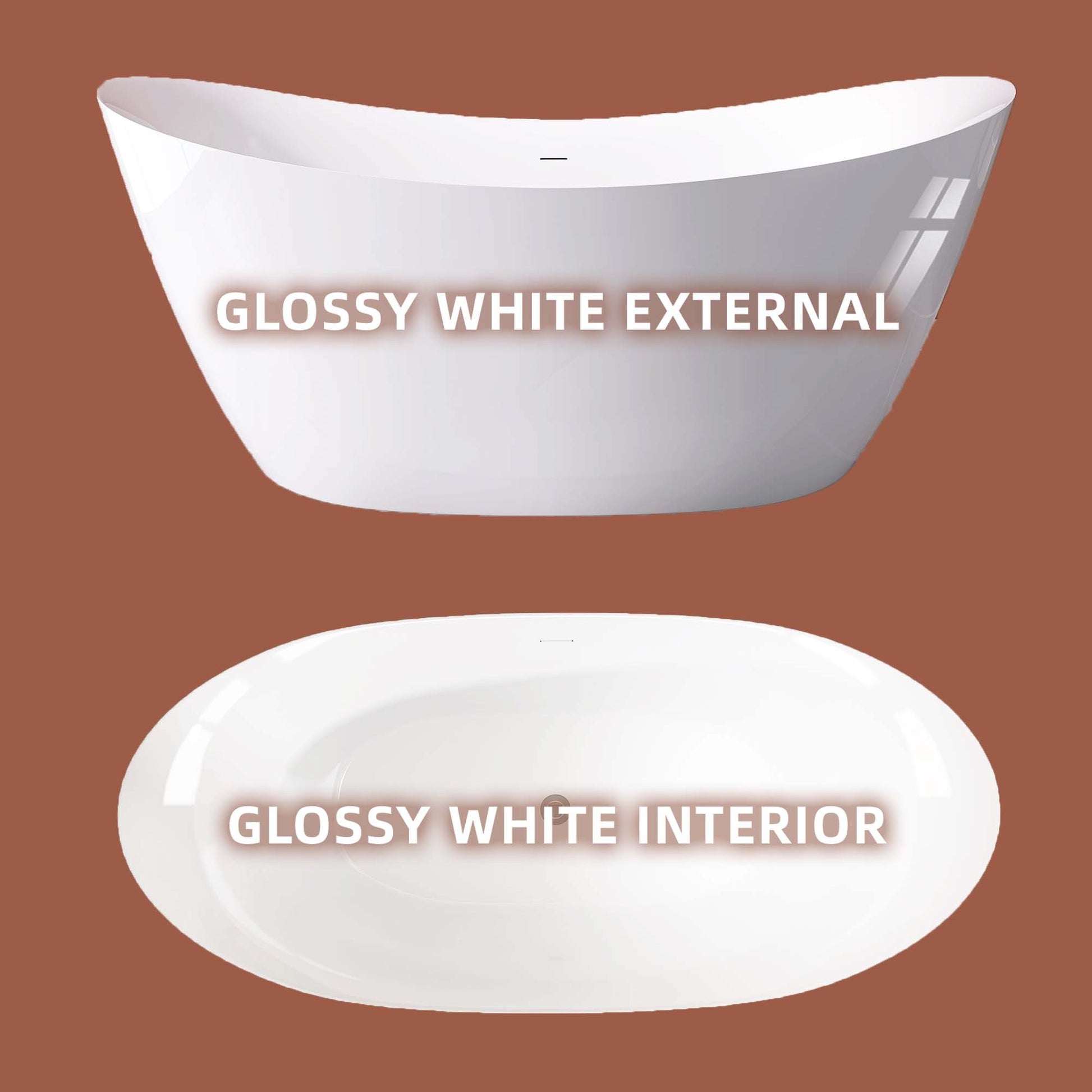 66" Acrylic Free Standing Tub Classic Oval Shape Soaking Tub, Adjustable Freestanding Bathtub With Integrated Slotted Overflow And Chrome Pop Up Drain Anti Clogging Gloss White Gloss White Oval Bathroom Freestanding Tubs Polished 61 69 In Modern Soaking