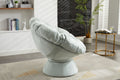 Oversized Swivel Accent Chair, 360 Swivel Barrel Chair, Papasan Chair For Living Room Bedroom Light Blue Chenille