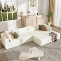 Modern Large Modular Sectional Sofa For Living Room, Bedroom, Salon, 3 Piece Free Combination Beige Polyester 3 Seat
