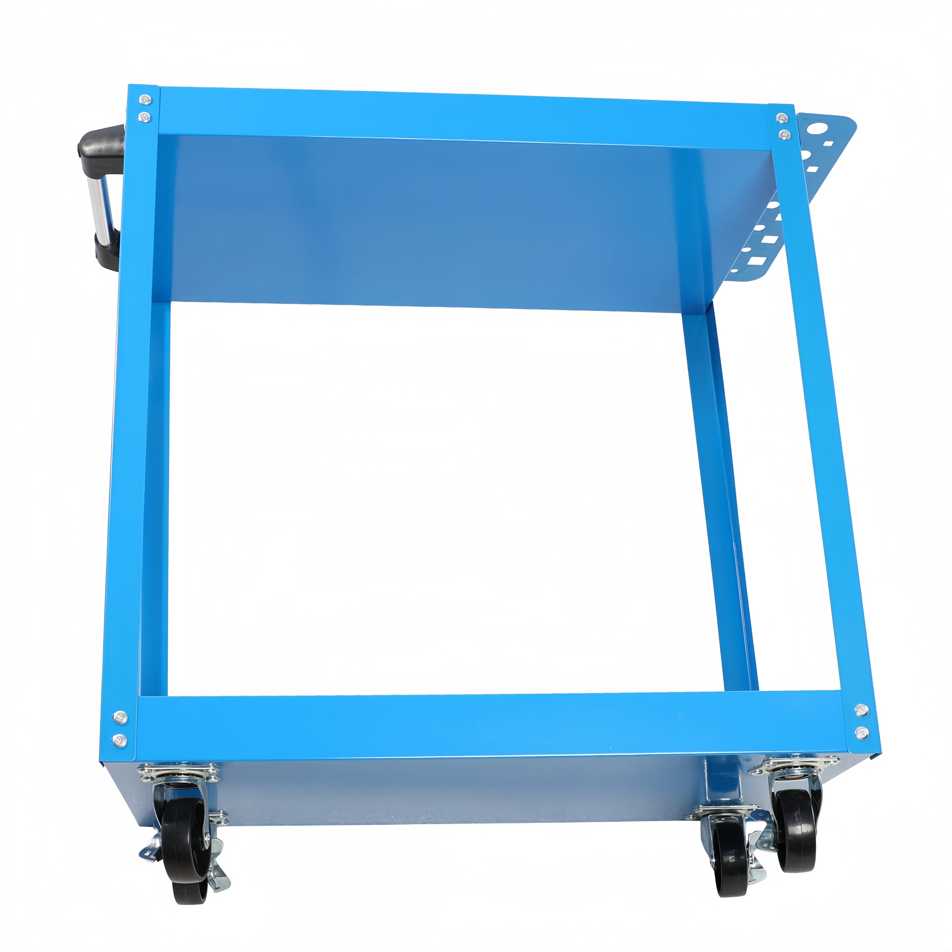 Tool Cart On Wheels, Heavy Duty Steel Utility Cart W Lockable Wheels, 400 Lbs Capacity Industrial Service Cart For Garage, Warehouse, Workshop Two Layer Bright Blue Blue Abs Steel Q235