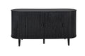 4 Door Storage Cabinet, Fluted Entertainment Center, Accent Cabinet With Adjustable Shelf ,Tv Stand Storage With Sliding Doors ,Tv Console Cabinet For Living Room Bedroom Freestanding 3 4 Spaces Natural Black Sliding Doors Dining Room Glam,Modern Mdf