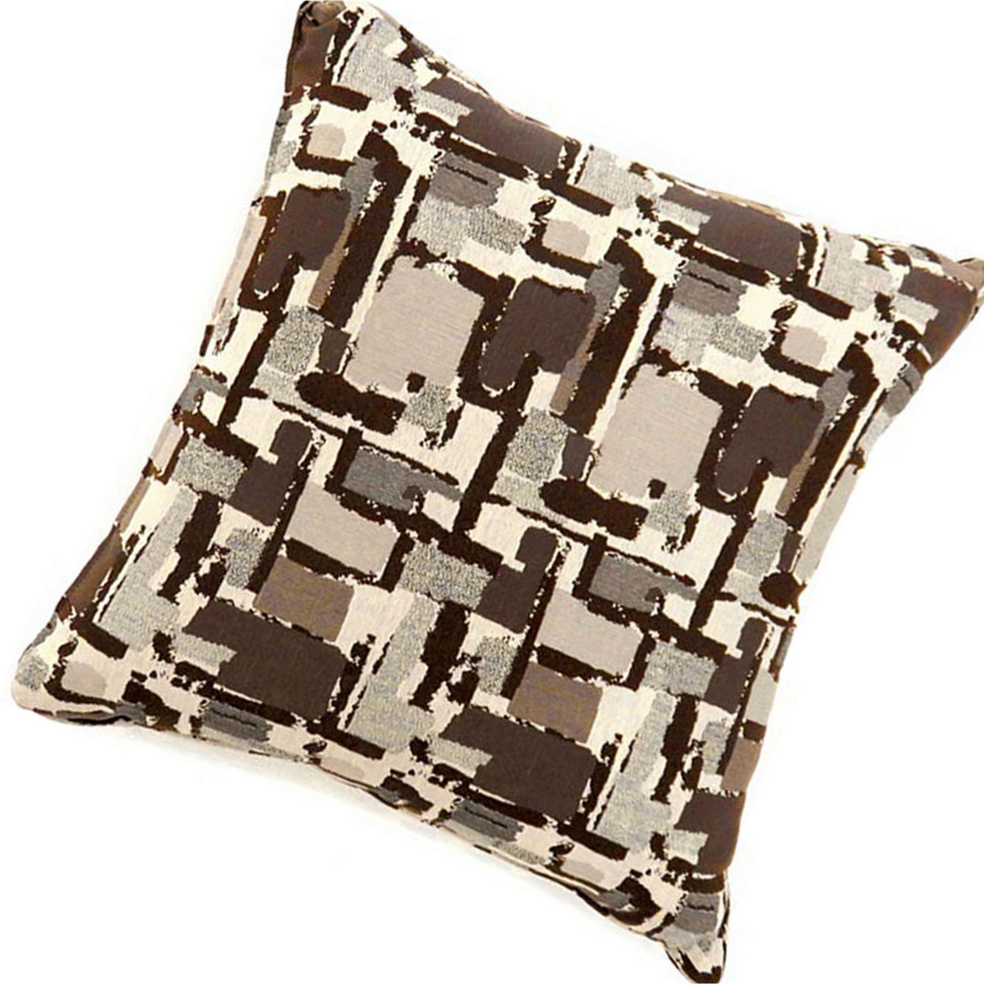 Concrit Contemporary Pillow, Small Set Of 2, Brown Multicolor Polyester