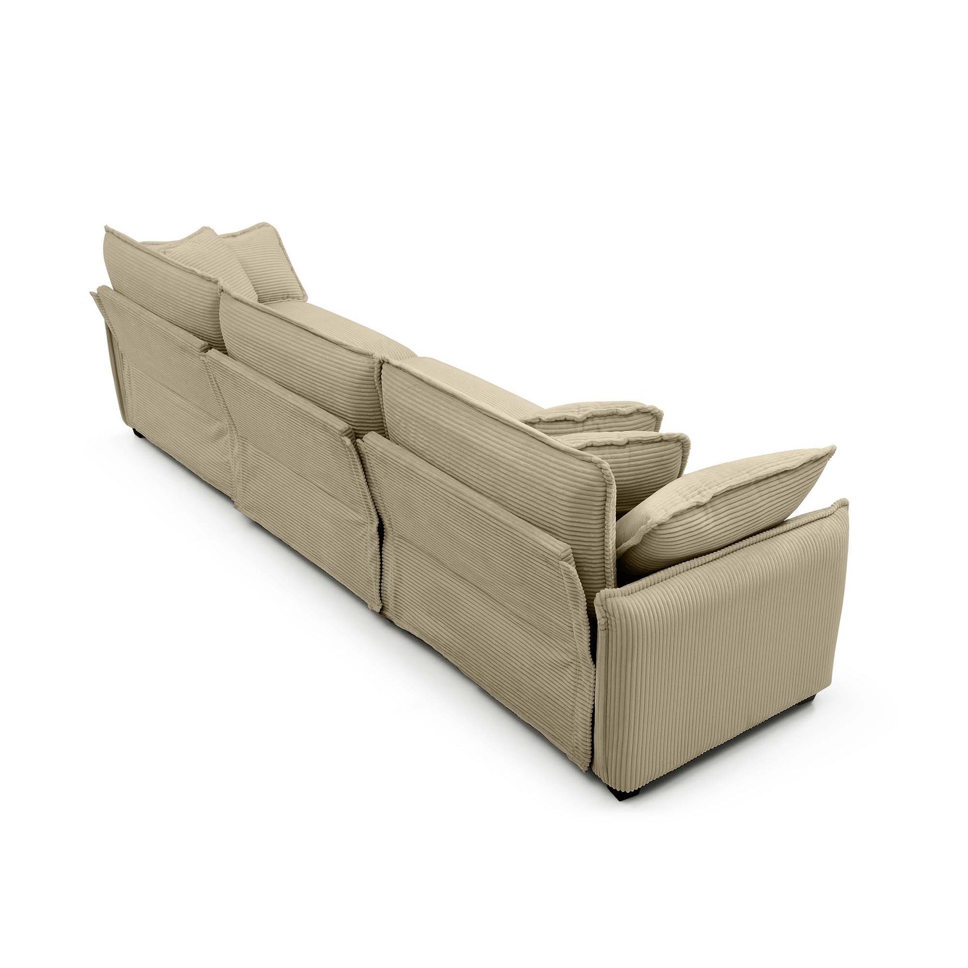 Warm And Cozy Sofa Set With Soft Cushions And Pillows, Home Theater Style Sofa Set Consisting Of A 3 Seater Sofa And Two Single Sofas In Tan Corduroy Fabric Tan Corduroy 5 Seat