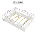 Full Size Floor Bed, Integral Construction With Super High Security Barrier, Door, Children'S Floor Bed Frame, Montessori Wooden Children'S Floor Bed, Support Slat White Box Spring Required Full White Wood Brown Bedroom American Design,Artsy Pine Bed