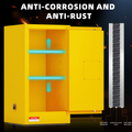 Flammable Safety Cabinet, Galvanized Steel, Laboratory Cabinets Explosion Proof Cabinets Anti Corrosion Reagents Instruments Protection Supplies Cabinet Antique Yellow Steel