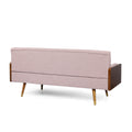 Aidan Mid Century Modern Tufted Fabric Sofa Blush Fabric