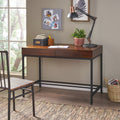 Storage Desk Oak Wood Metal