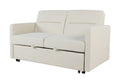 Loveseat Sleeper Pull Out Couch 3 In 1 Sofa Bed Adjustable Backrest Cream Wood Fabric