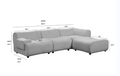 Wks8W White, Strong And Durable Fabric, 4 Free Sectional Sofa, High Density Sponge And Solid Wood Frame White Fabric 4 Seat