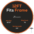 Soozier Trampoline Replacement Mat, Fits 12' Trampoline With 72 V Hooks & 5.5
