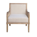 Cane Accent Chair With Removable Back Cushion Beige Natural Upholstered