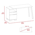 Congo Writing Desk, Two Legs, One Drawer Brown Computer Desk Floor Mount Rectangular Desk Rectangular Particle Board