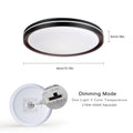 15.75In Led Ceiling Light Fixture 24W,2400Lm, 5 Cct Colors 2700K 3000K 3500K 4000K 5000K, Dimmable Modern Light Fixture For Bedroom Bathroom Hallway Black White American Design,Modern Acrylic