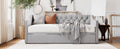 Twin Size Upholstered Daybed With Pop Up Trundle, Gray Twin Gray Upholstered