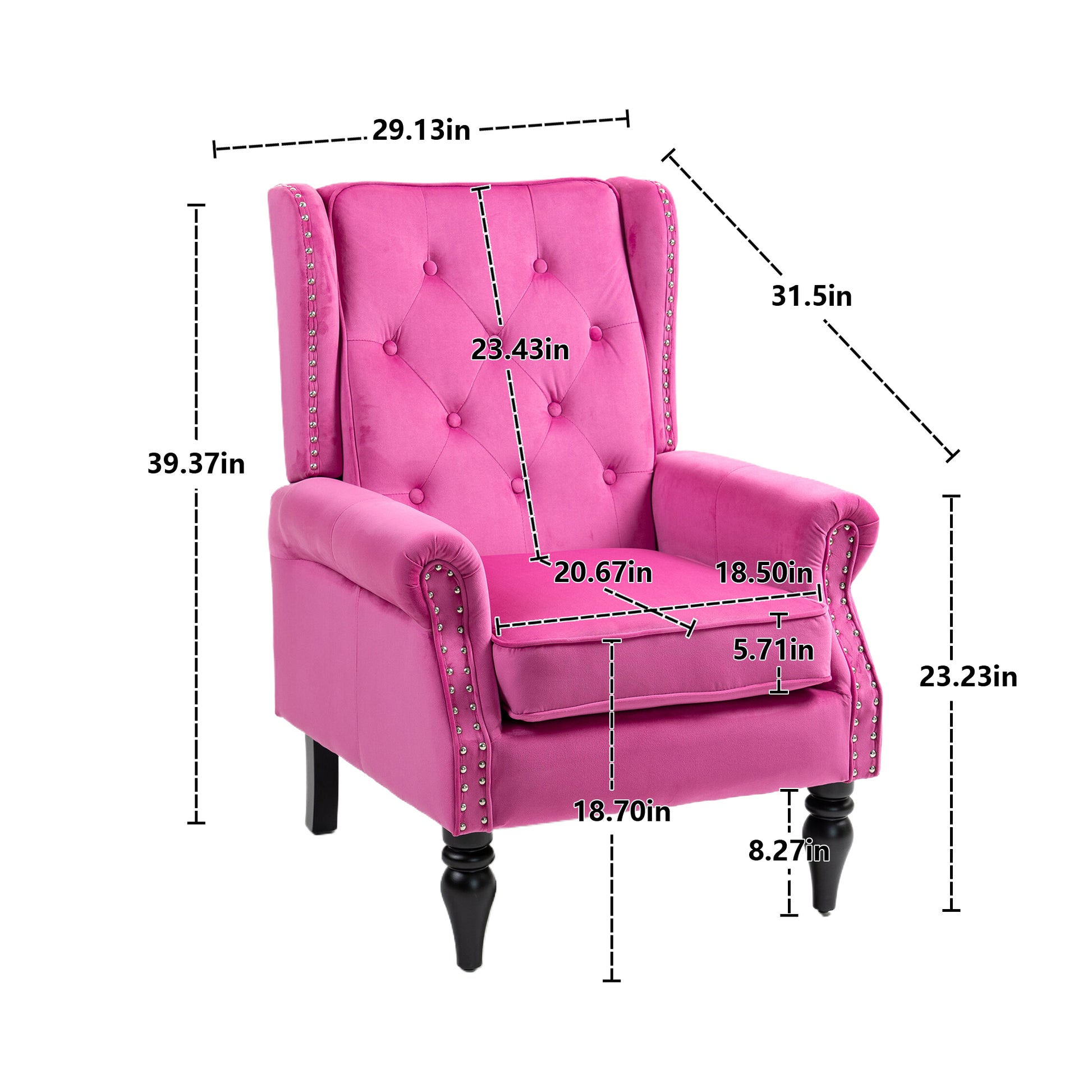 Coolmore Wood Frame Armchair, Modern Accent Chair Lounge Chair With Sturdy Wood Legs For Living Room Bedroom Red Red Foam Velvet