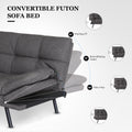 Futon Sofa Bed With Adjustable Backrests Sleeper Couch With Adjustable Armrests Convertible Sofa Couch Bed For Small Space Apartment Living Room Grey Grey Polyester