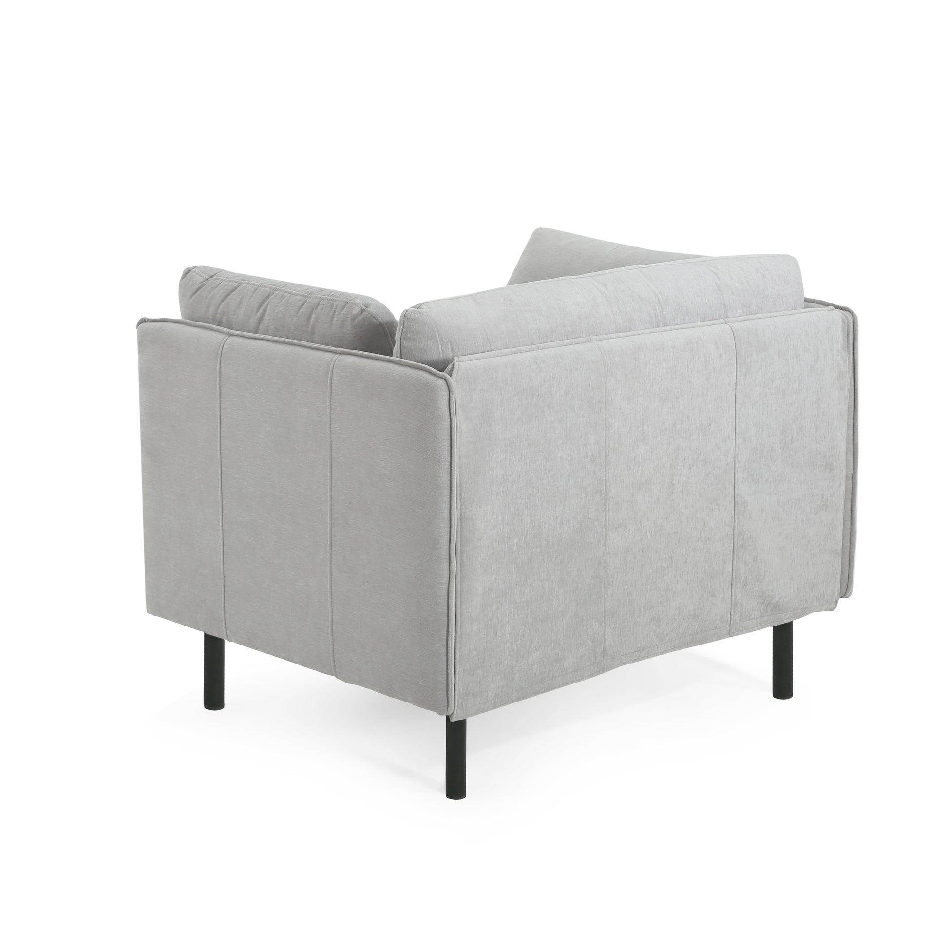39" Vintage Grey Lounge Chair With Polyester Upholstery, Solid Wood Frame And Steel Legs, Comfortable Accent Seating For Living Room, Bedroom, Or Office Grey Polyester,Solid Wood Mdf,Steel