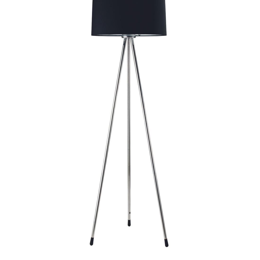 59" Tall Metal Floor Lamp With Black Finish, Contemporary Design Black Metal