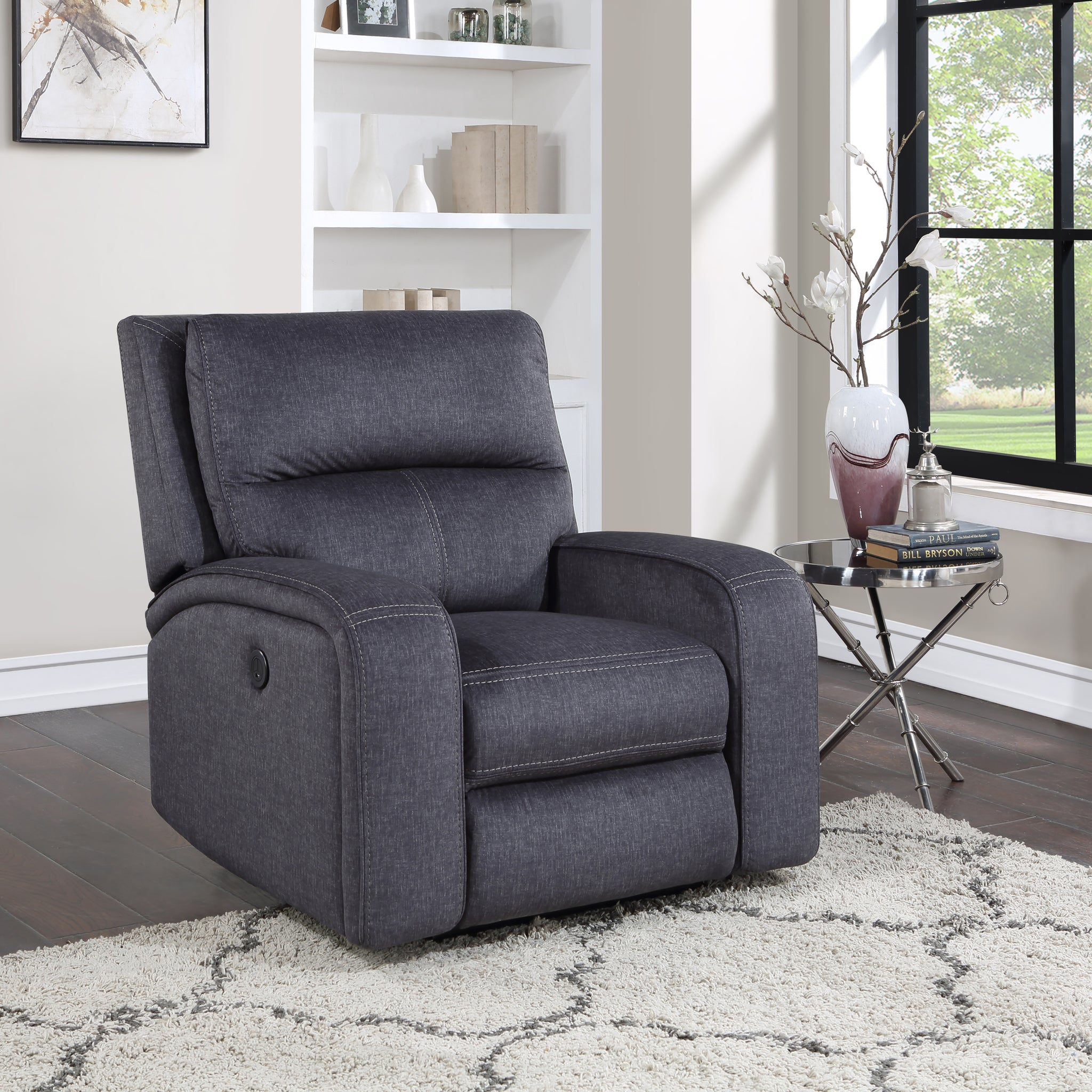 Lovell Power Reclining Chair Dark Gray Dark Gray Fabric