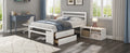 Full Size Wood Platform Bed With Removable Storage Shelves, Built In Two Storage Drawers For Added Convenience, White Full White Wood