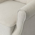 Push Back Recliner Beige Fabric