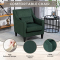 Coolmore Modern Accent Chair,Upholstered Armchair With Scooped Arms For Bedroom,Apartment,Studio,Office,Waiting Room Emerald Corduroy Emerald Primary Living Space Foam Corduroy