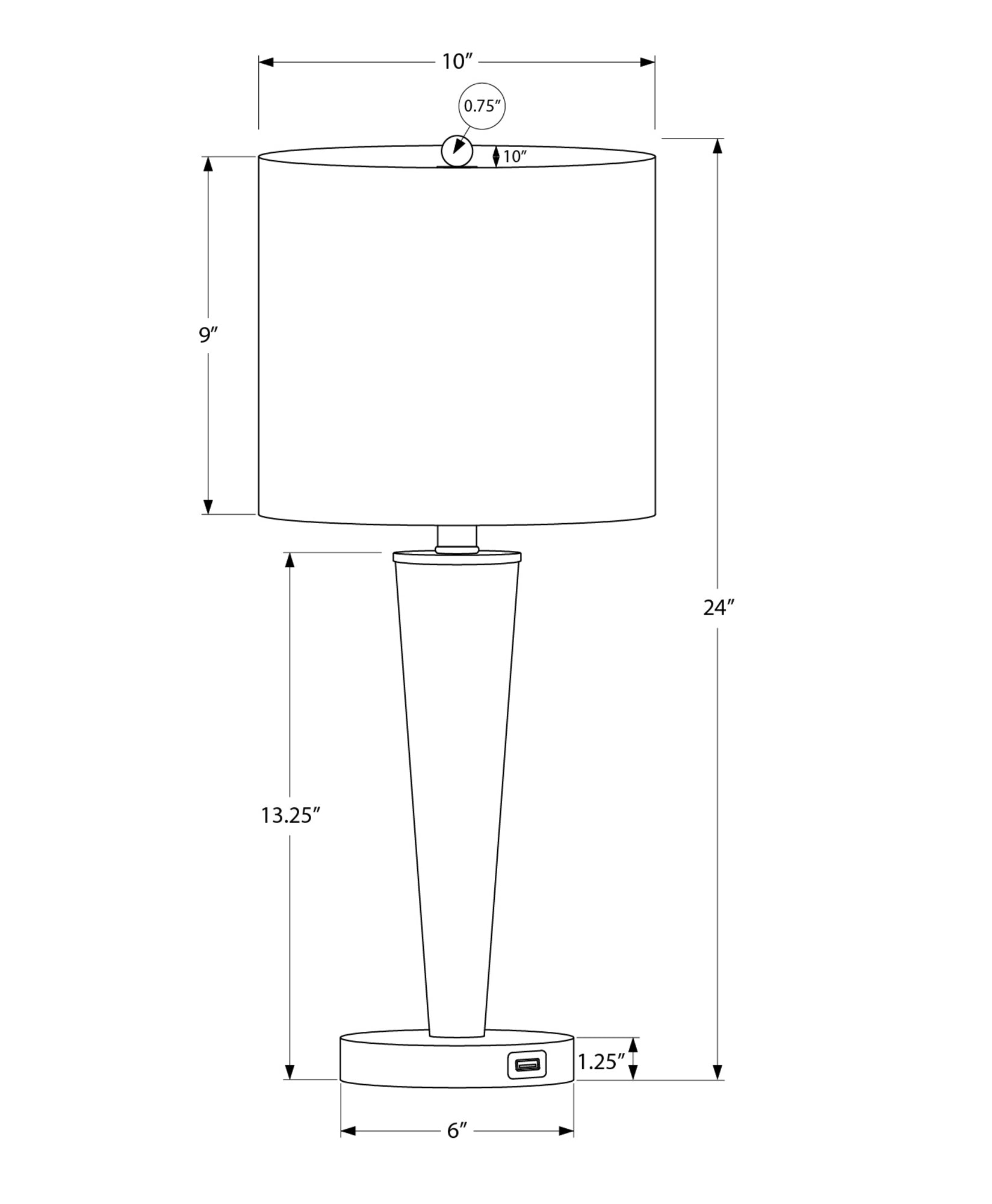 Lighting, Set Of 2, 24"H, Table Lamp, Usb Port Included, Nickel Metal, Grey Shade, Contemporary Silver Metal