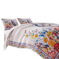 Tess Microfiber 2 Piece Twin Quilt Set, Peacock, Floral Print, Multicolor Twin Multicolor Fabric