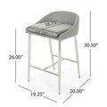 Counter Stool2Pcs Set Grey Fabric