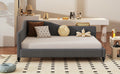 Full Size L Shaped Linen Daybed, With Solid Wood Legs, Gray Old Sku: Sf000146Aae Full Gray Linen Mdf