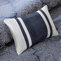 8 Piece Jacquard Comforter Set Navy Cal King California King Navy Polyester