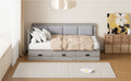 Twin Size Daybed With Three Drawers And Three Storage Compartments, Gray Twin Gray Mdf