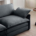 Two Seater Theater Sofa With 2 Footrest, 2 Seater Sofa With Ottoman For Small Living Spaces,Grey Corduroy Grey Corduroy 2 Seat