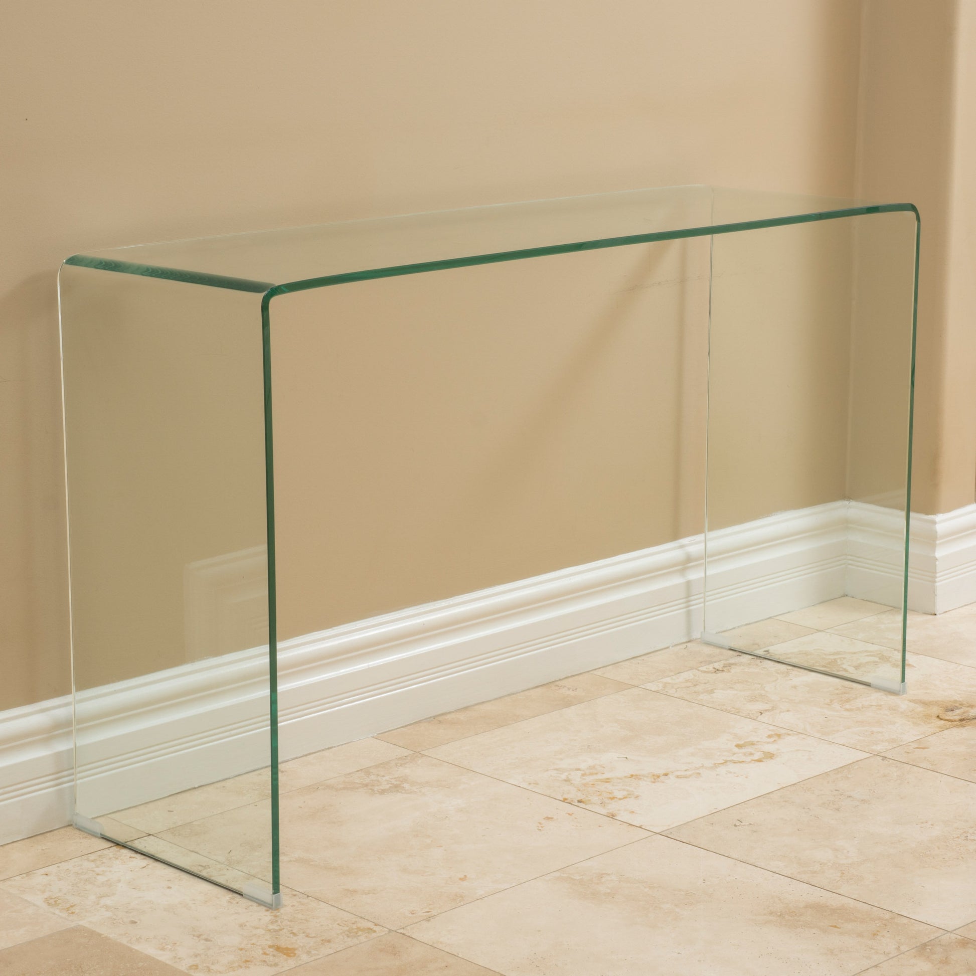 Console Table 12Mm Tempered Bent Glass Clear Glass