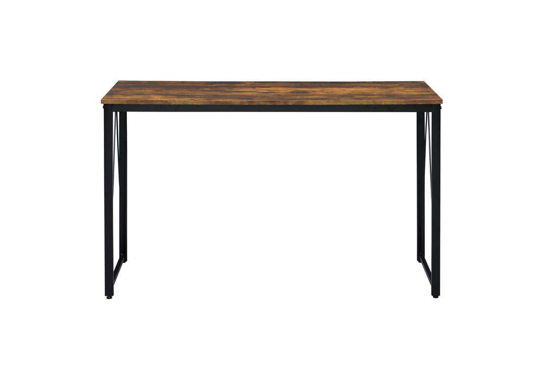 Zaidin Weathered Oak& Black Finish Writing Desk Oak Synthetic Wood