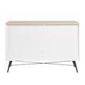 6 Drawer Dresser For Bedroom With Deep Drawers, Wood Dressers & Chest Of Drawers, Modern White Long Dressers For Closet Living Room, 47.2